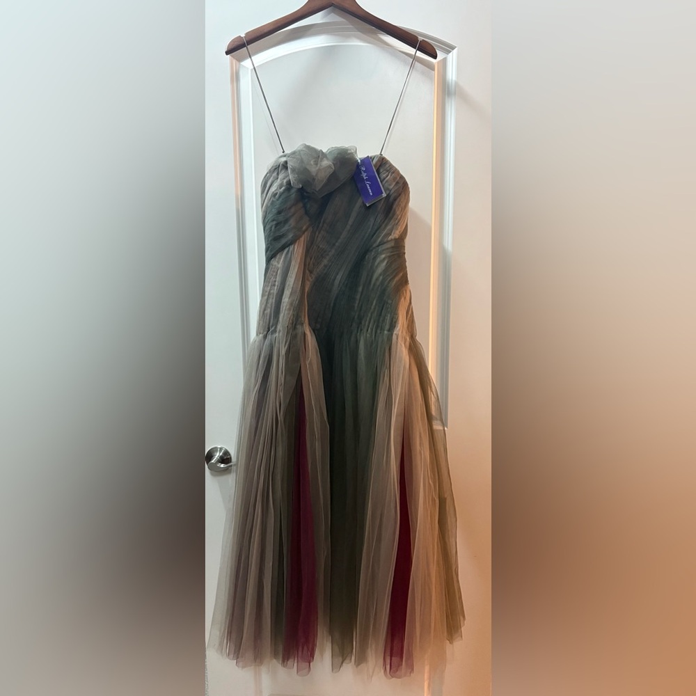 Ralph Lauren Collection Purple Label Tulle Strapless Evening Dress Formal Midi 6 - Picture 3 of 16